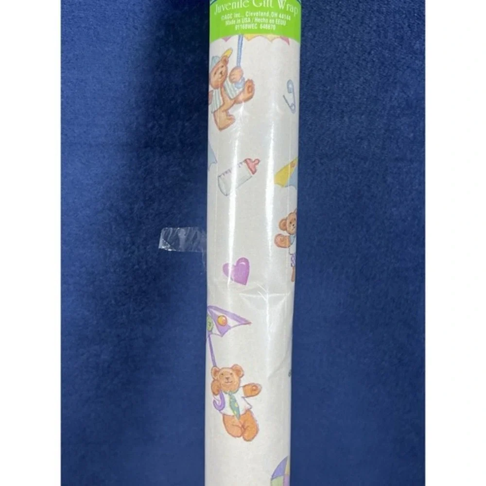 Vintage Plus Mark Brand Baby Shower New Born‎ Baby Gift Wrap 20 Sq Ft